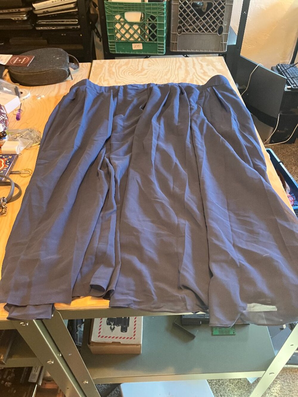 Bloomchic Women's Midi Skirt, Blue, Navy, Gray, size 18w